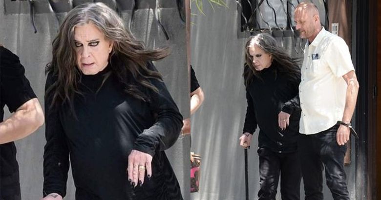 Se ve a Ozzy Osbourne caminando con ayuda y los fans están preocupados por su salud